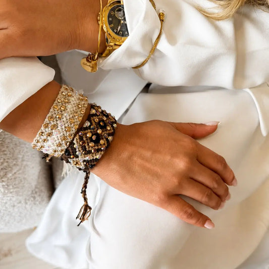 Set Mini Brazalete Swarovski oro